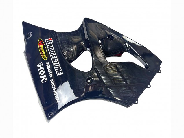 Billigste Kawasaki ZX6R Motorrad Verkleidung 1998-1999 - Glanzendes Schwarz Gelb Elf Bridgestone