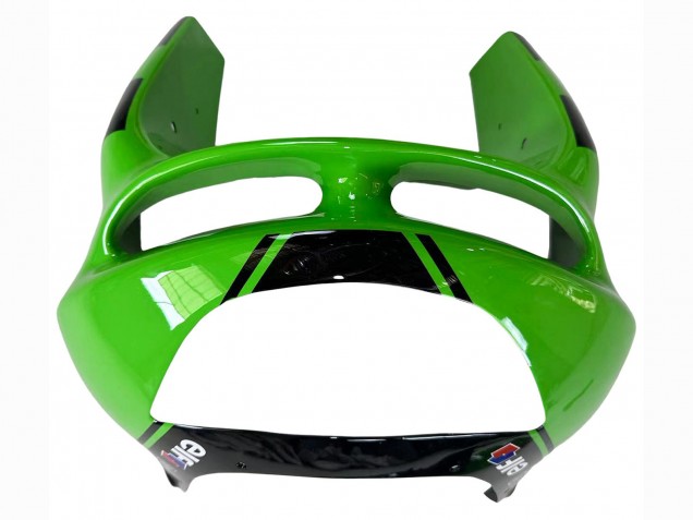 Billigste Kawasaki ZX6R Motorrad Verkleidung 1998-1999 - Grun Glanzendes Schwarz Elf Bridgestone
