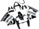 Billigste Kawasaki ZX6R Motorrad Verkleidung 2000-2002 - Glanzendes Schwarz Weiss West Michelin