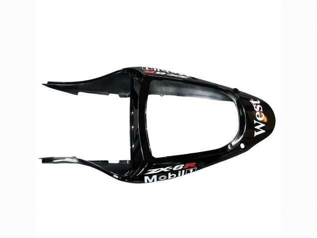 Billigste Kawasaki ZX6R Motorrad Verkleidung 2000-2002 - Glanzendes Schwarz Weiss West Michelin