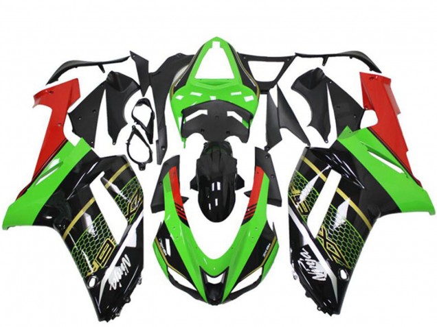Billigste Kawasaki ZX6R Motorrad Verkleidung 2007-2008 - Grun Schwarz