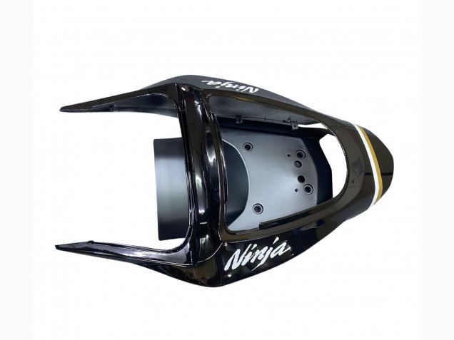 Billigste Kawasaki ZX6R Motorrad Verkleidung 2003-2004 - Glanzendes Schwarz Weiss Motul Lucky Strike