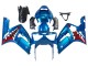 Billigste Kawasaki ZX6R Motorrad Verkleidung 2003-2004 - Blau Weiss Rot Hai