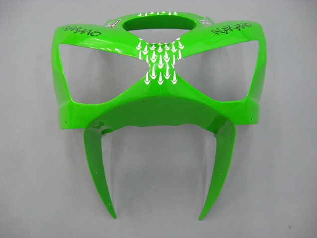 Billigste Kawasaki ZX6R Motorrad Verkleidung 2003-2004 - Grun Weiss Schwarz Elf Bridgestone