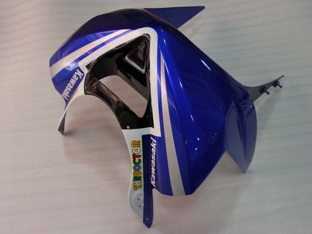 Billigste Kawasaki ZX6R Motorrad Verkleidung 2003-2004 - Weiss Blau Rot Fiat