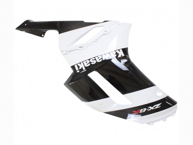 Billigste Kawasaki ZX6R Motorrad Verkleidung 2007-2008 - Weiss Schwarz
