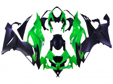 Billigste Kawasaki ZX6R Motorrad Verkleidung 2019-2022 - Grun Matt Schwarz
