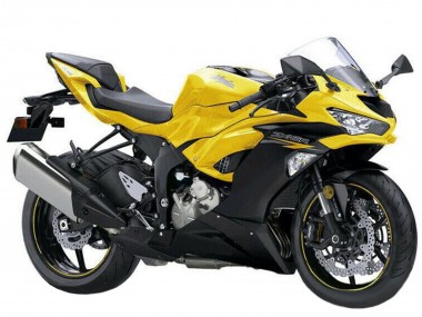 Billigste Kawasaki ZX6R Motorrad Verkleidung 2019-2022 - Gelb Matt Schwarz