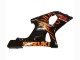 Billigste Suzuki GSXR1000 Motorrad Verkleidung 2000-2002 - Glanzendes Schwarz Orange Flamme