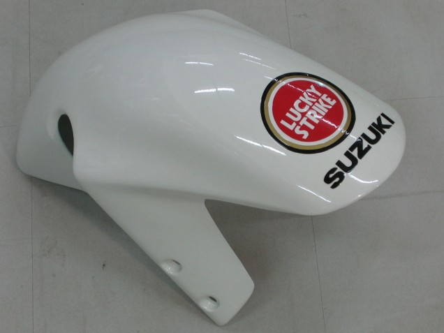 Billigste Suzuki GSXR1000 Motorrad Verkleidung 2000-2002 - Weiss Rot Lucky Strike