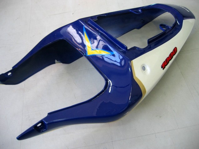 Billigste Suzuki GSXR1000 Motorrad Verkleidung 2000-2002 - Gelb Dunkel Blau Weiss Motul Corona
