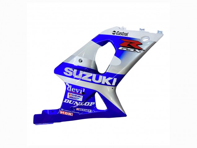 Billigste Suzuki GSXR1000 Motorrad Verkleidung 2000-2002 - Blau Weiss Silber Castrol Dunlop