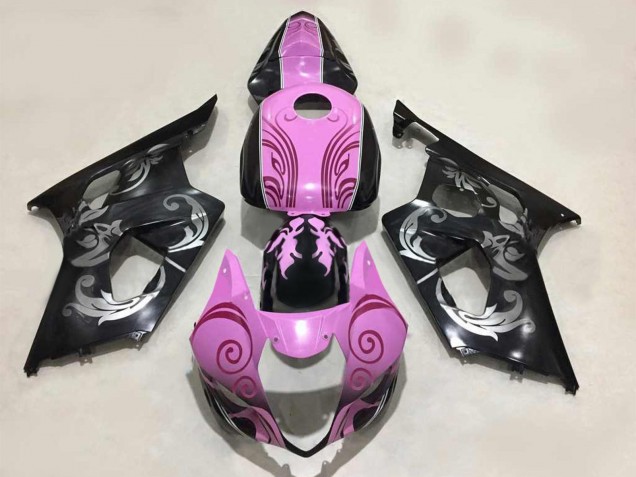 Billigste Suzuki GSXR 1000 Motorrad Verkleidung 2003-2004 - Schwarz Rosa
