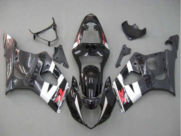 Billigste Suzuki GSXR 1000 Motorrad Verkleidung 2003-2004 - Glanzendes Schwarz Weiss Grau Rot