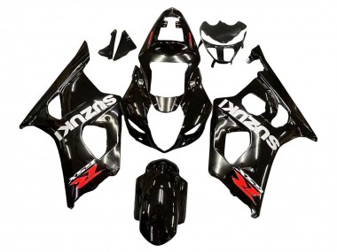 Billigste Suzuki GSXR 1000 Motorrad Verkleidung 2003-2004 - Glanzendes Schwarz Weiss Rot Aufkleber
