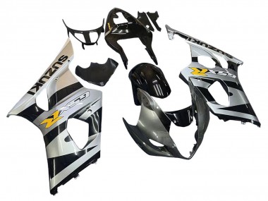 Billigste Suzuki GSXR 1000 Motorrad Verkleidung 2003-2004 - Glanzendes Schwarz Silber Grau Gelb