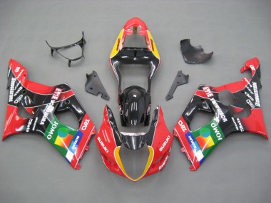 Billigste Suzuki GSXR 1000 Motorrad Verkleidung 2003-2004 - Rot Gelb Blau Grun Schwarz JOMO