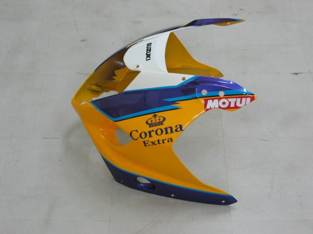 Billigste Suzuki GSXR 1000 Motorrad Verkleidung 2003-2004 - Gelb Weiss Blau Schwarz Corona