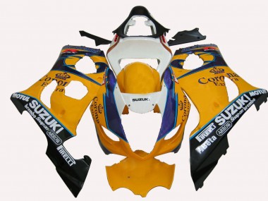 Billigste Suzuki GSXR 1000 Motorrad Verkleidung 2003-2004 - Gelb Weiss Blau Schwarz Corona