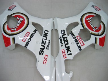 Billigste Suzuki GSXR 1000 Motorrad Verkleidung 2003-2004 - Weiss Rot Motul Lucky Strike