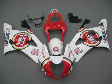 Billigste Suzuki GSXR 1000 Motorrad Verkleidung 2003-2004 - Weiss Rot Motul Lucky Strike