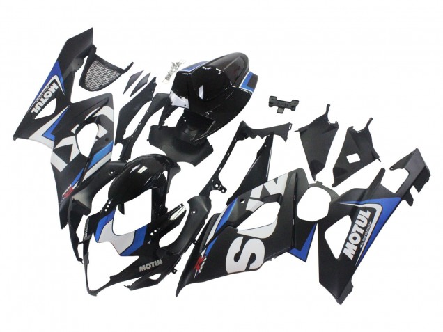 Billigste Suzuki GSXR 1000 Motorrad Verkleidung 2005-2006 - Schwarz Blau Weiss Motul