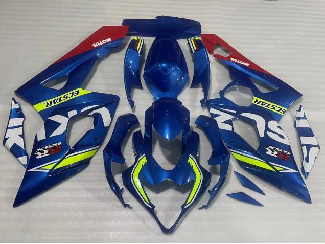 Billigste Suzuki GSXR 1000 Motorrad Verkleidung 2005-2006 - Blau Gelb Rot Motul Ecstar