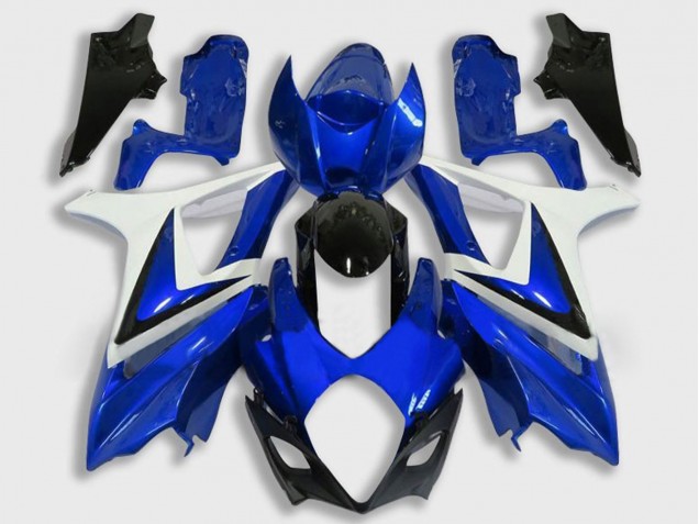 Billigste Suzuki GSXR 1000 Motorrad Verkleidung 2007-2008 - Weiss Blau Schwarz