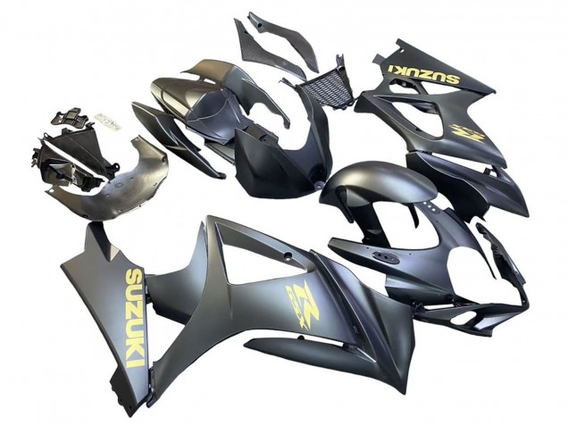 Billigste Suzuki GSXR 1000 Motorrad Verkleidung 2007-2008 - Matt Schwarz Gold Aufkleber