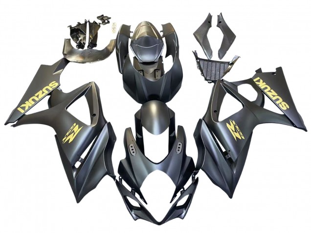 Billigste Suzuki GSXR 1000 Motorrad Verkleidung 2007-2008 - Matt Schwarz Gold Aufkleber