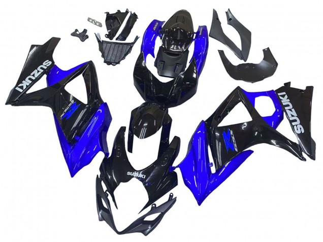 Billigste Suzuki GSXR 1000 Motorrad Verkleidung Kit 2007-2008 - Blau Glanzendes Schwarz
