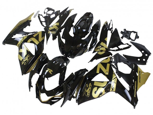 Billigste Suzuki GSXR 1000 Motorrad Verkleidung 2009-2016 - Glanzendes Schwarz Gold