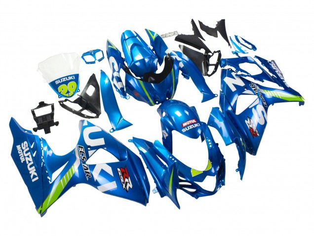 Billigste Suzuki GSXR 1000 Motorrad Verkleidung 2009-2016 - Hellblau Grun Motul 29 Ecstar