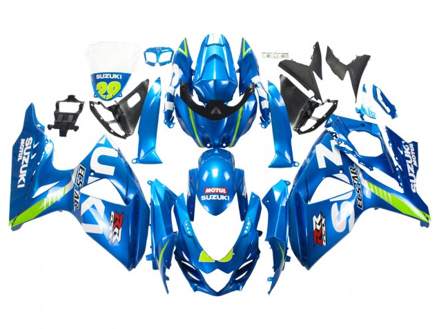 Billigste Suzuki GSXR 1000 Motorrad Verkleidung 2009-2016 - Hellblau Grun Motul 29 Ecstar