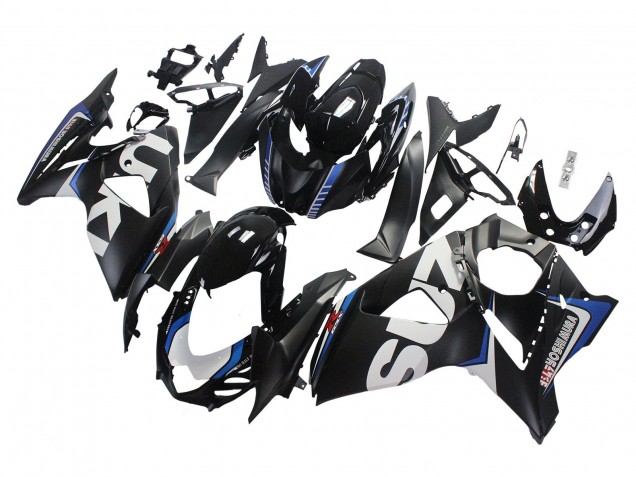 Billigste Suzuki GSXR 1000 Motorrad Verkleidung 2009-2016 - Matt Schwarz Weiss Blau