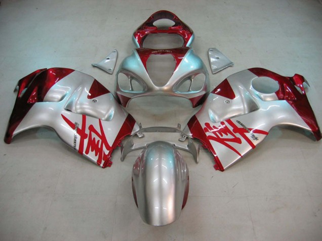 Billigste Suzuki GSXR 1300 Hayabusa Motorrad Verkleidung 1996-2007 - Silber Rot Hayabusa