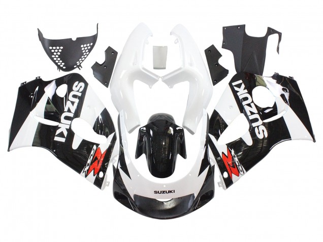 Billigste Suzuki GSXR 600 / GSXR 750 Motorrad Verkleidung 1996-2000 - Schwarz Weiss