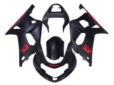 Billigste Suzuki GSXR 600 / GSXR 750 Motorrad Verkleidung 2001-2003 - Matt Schwarz Rot