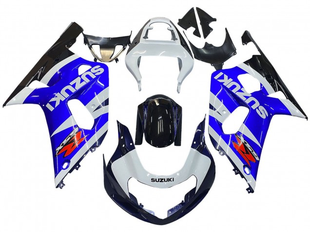 Billigste Suzuki GSXR 600 / GSXR 750 Motorrad Verkleidung 2001-2003 - Blau Weiss Glanzendes Schwarz Rot