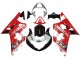 Billigste Suzuki GSXR 600 / GSXR 750 Motorrad Verkleidung 2001-2003 - Rot Weiss Glanzendes Schwarz