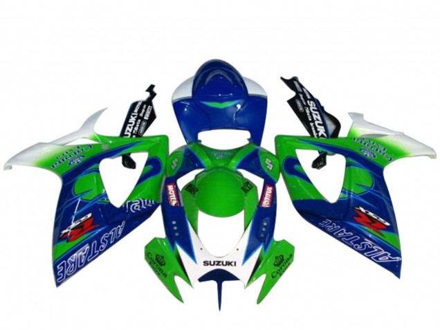 Billigste Suzuki GSXR 600 / GSXR 750 Motorrad Verkleidung 2004-2005 - Weiss Blau Grun