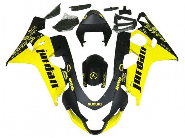 Billigste Suzuki GSXR 600 / GSXR 750 Motorrad Verkleidung 2004-2005 - Schwarz Gelb Jordan