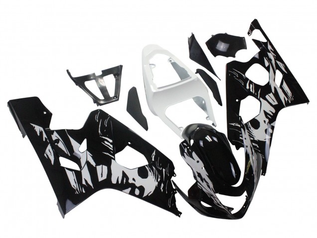 Billigste Suzuki GSXR 600 / GSXR 750 Motorrad Verkleidung 2004-2005 - Weiss Schwarz