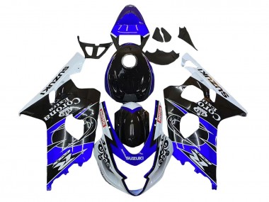 Billigste Suzuki GSXR 600 / GSXR 750 Motorrad Verkleidung 2004-2005 - Weiss Blau Schwarz Corona Motul