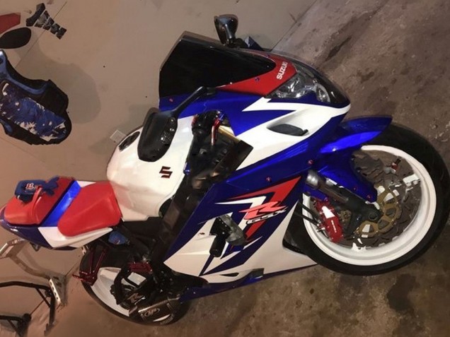Billigste Suzuki GSXR 600 / GSXR 750 Motorrad Verkleidung 2004-2005 - Weiss Blau Rot