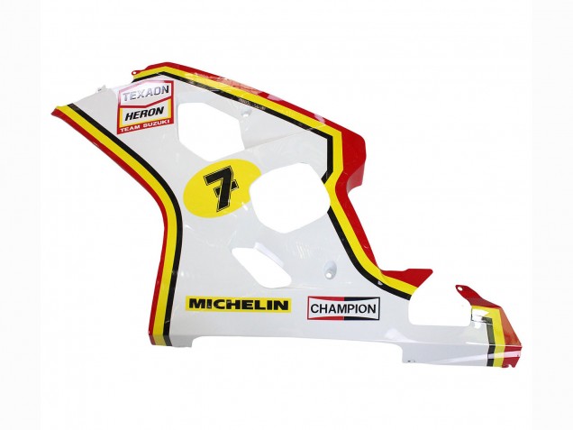 Billigste Suzuki GSXR 600 / GSXR 750 Motorrad Verkleidung 2004-2005 - Weiss Rot Gelb Michelin Texaon Heron 7