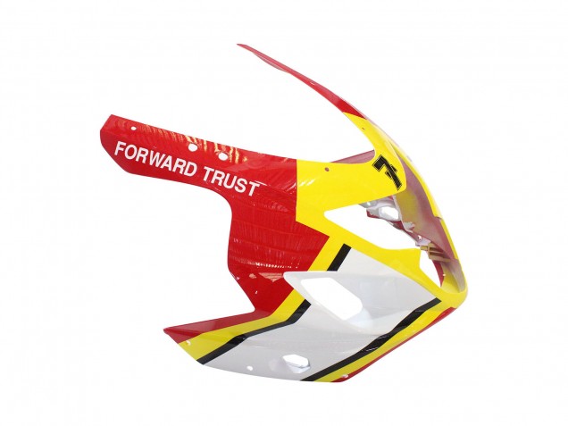 Billigste Suzuki GSXR 600 / GSXR 750 Motorrad Verkleidung 2004-2005 - Weiss Rot Gelb Michelin Texaon Heron 7
