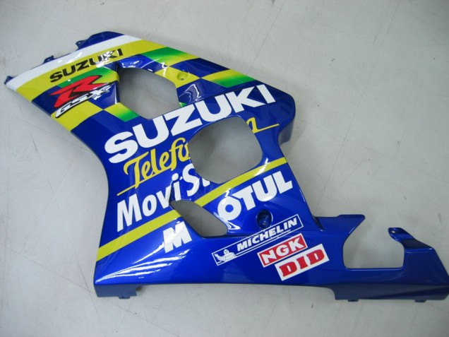 Billigste Suzuki GSXR 600 / GSXR 750 Motorrad Verkleidung 2004-2005 - Blau Weiss Gelb Grun Telefumica Motul MoviStar