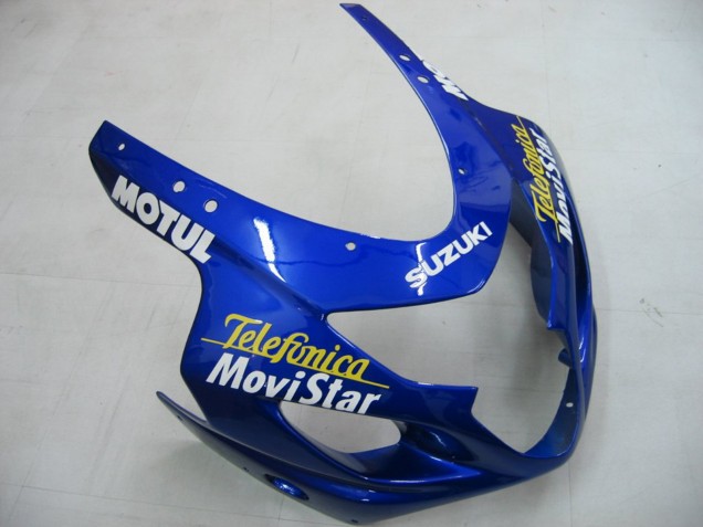 Billigste Suzuki GSXR 600 / GSXR 750 Motorrad Verkleidung 2004-2005 - Blau Weiss Gelb Grun Telefumica Motul MoviStar