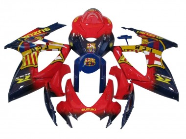 Billigste Suzuki GSXR 600 / GSXR 750 Motorrad Verkleidung 2006-2007 - Orange Blau Gelb
